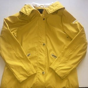French Connection yellow raincoat parka XS